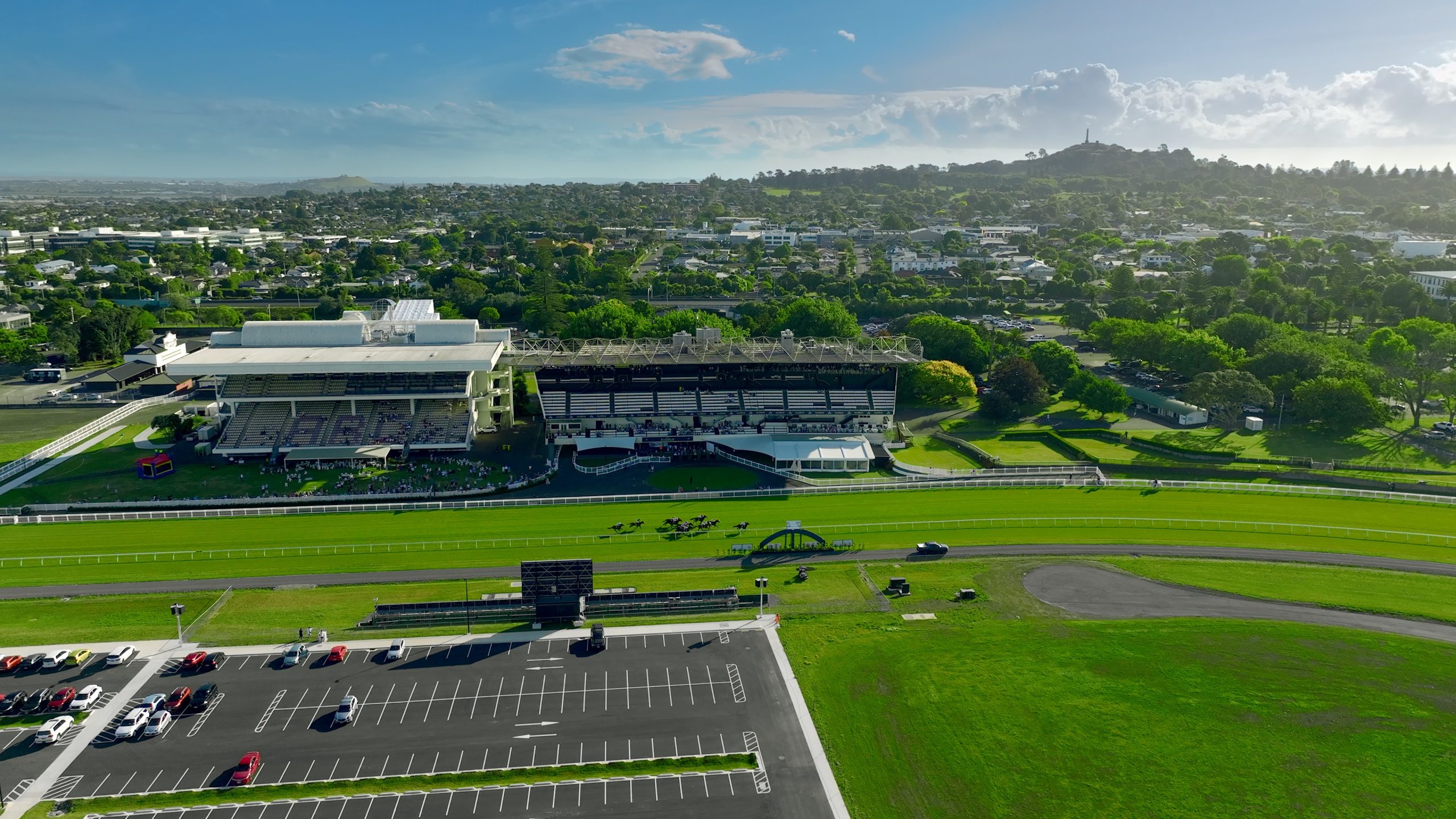 Bird's eye view of the new raceday carpark at Ellerslie.